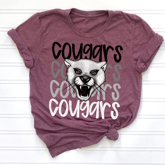 Cougars Monochromatic Mascots