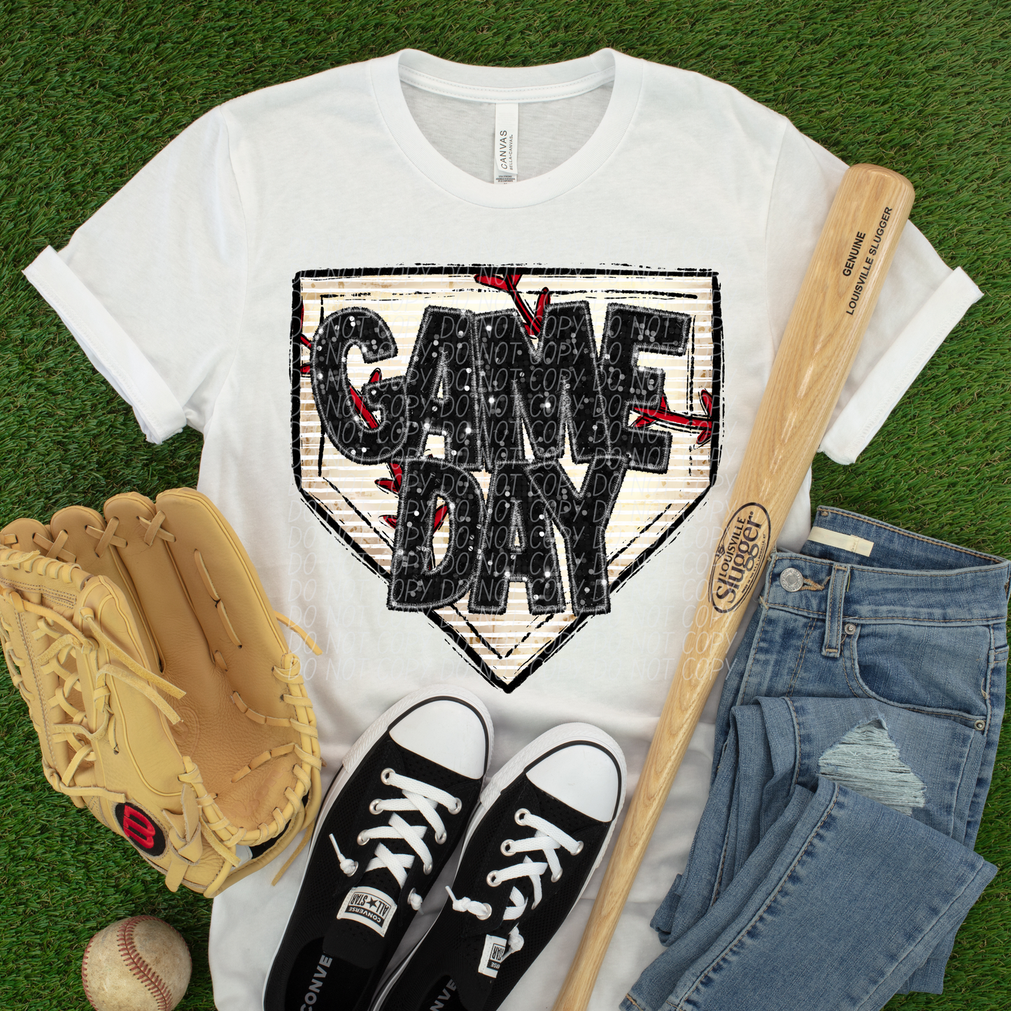 GLITTER BASEBALL GAME DAY