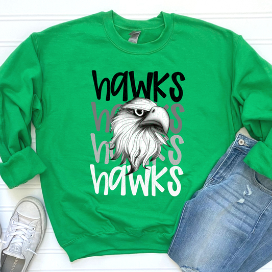 Hawks Monochromatic Mascots