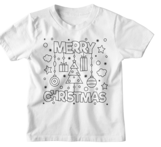 Merry Christmas Children's Coloring Shirt